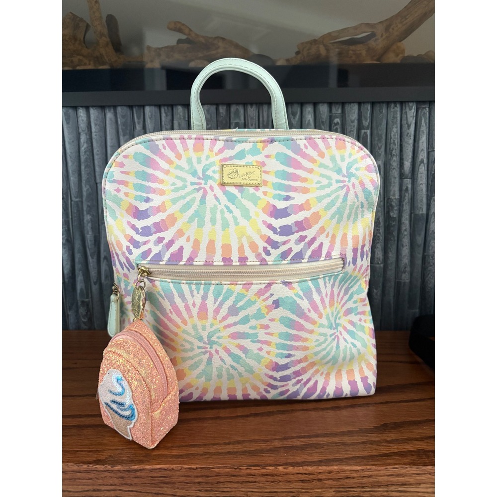 Luv Betsey by Betsey Johnson Tie Dye Backpack with Ice Cream Coin Purse Charm